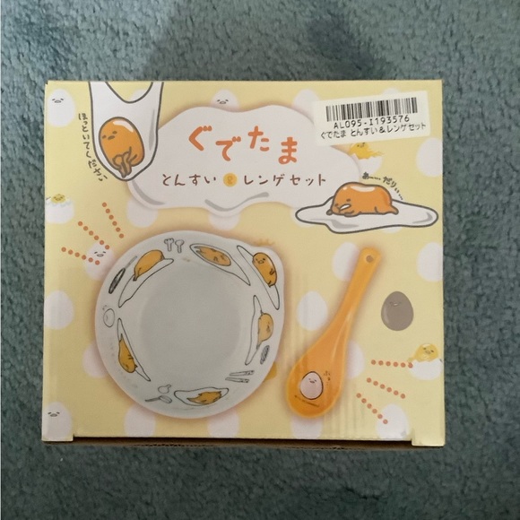 Gudetama Bowl and Chinese Spoon - Picture 1 of 1